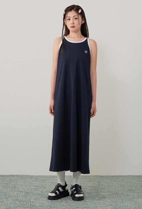 韓國代購 COVERNAT 女款無袖 背心長洋 連身洋裝 連身裙 休閒 黑 MAY-