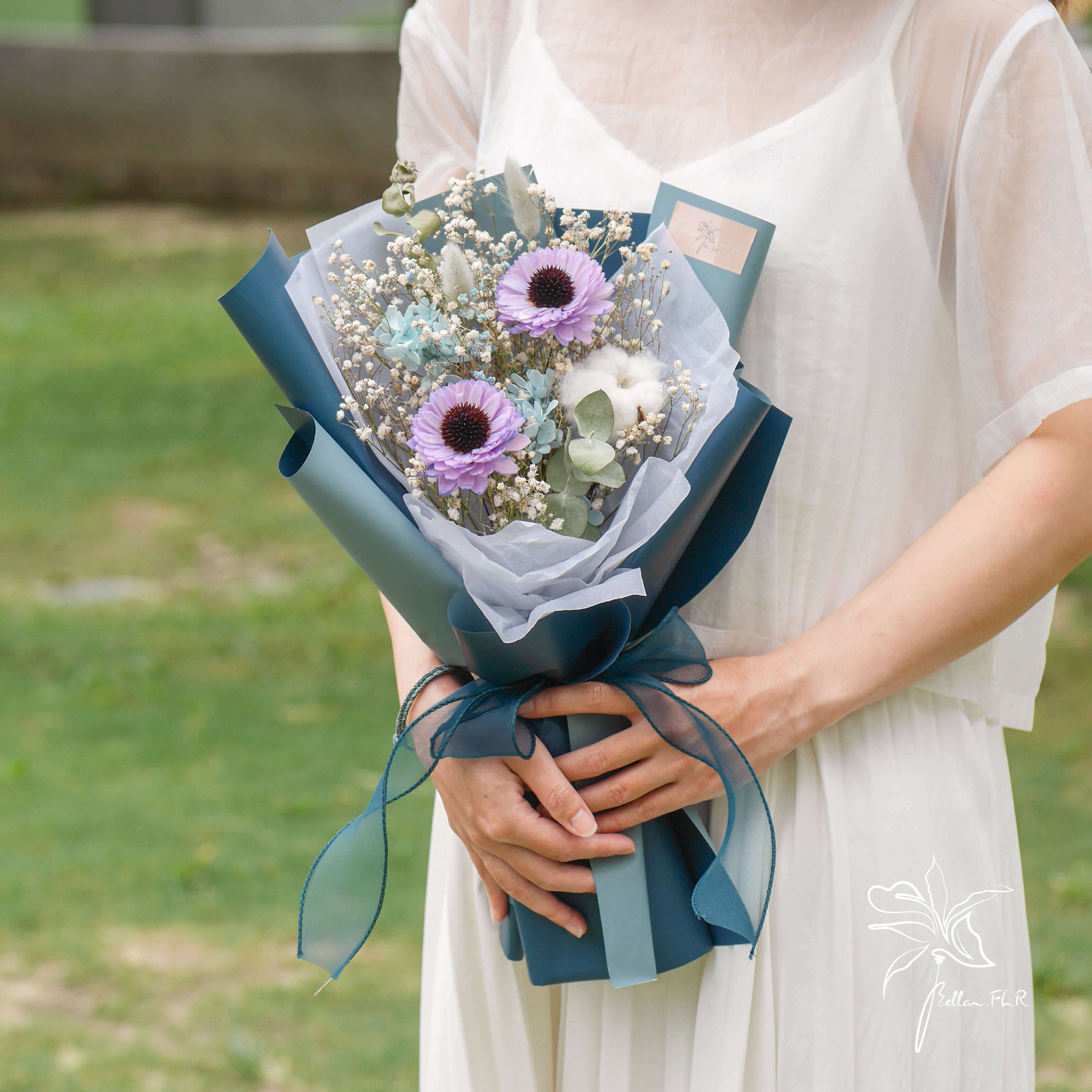 【記憶中的你】乾燥花束 - 藍