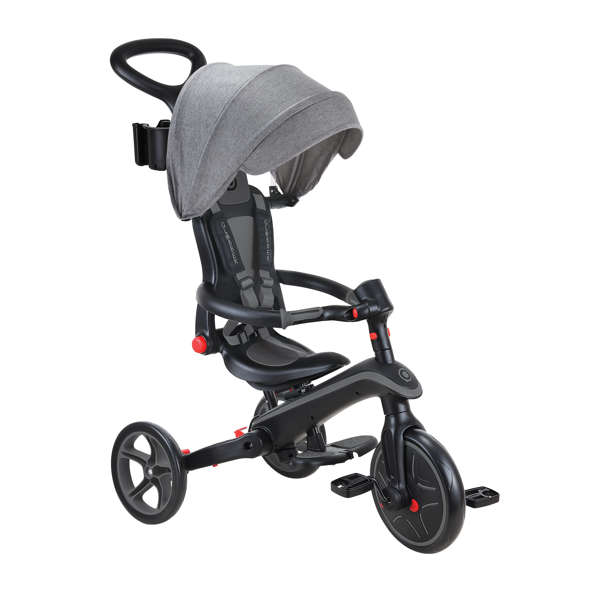 GLOBBER　3輪車 GLOBBER 4合1 Trike多功能3輪推車折疊版-法國紳士黑