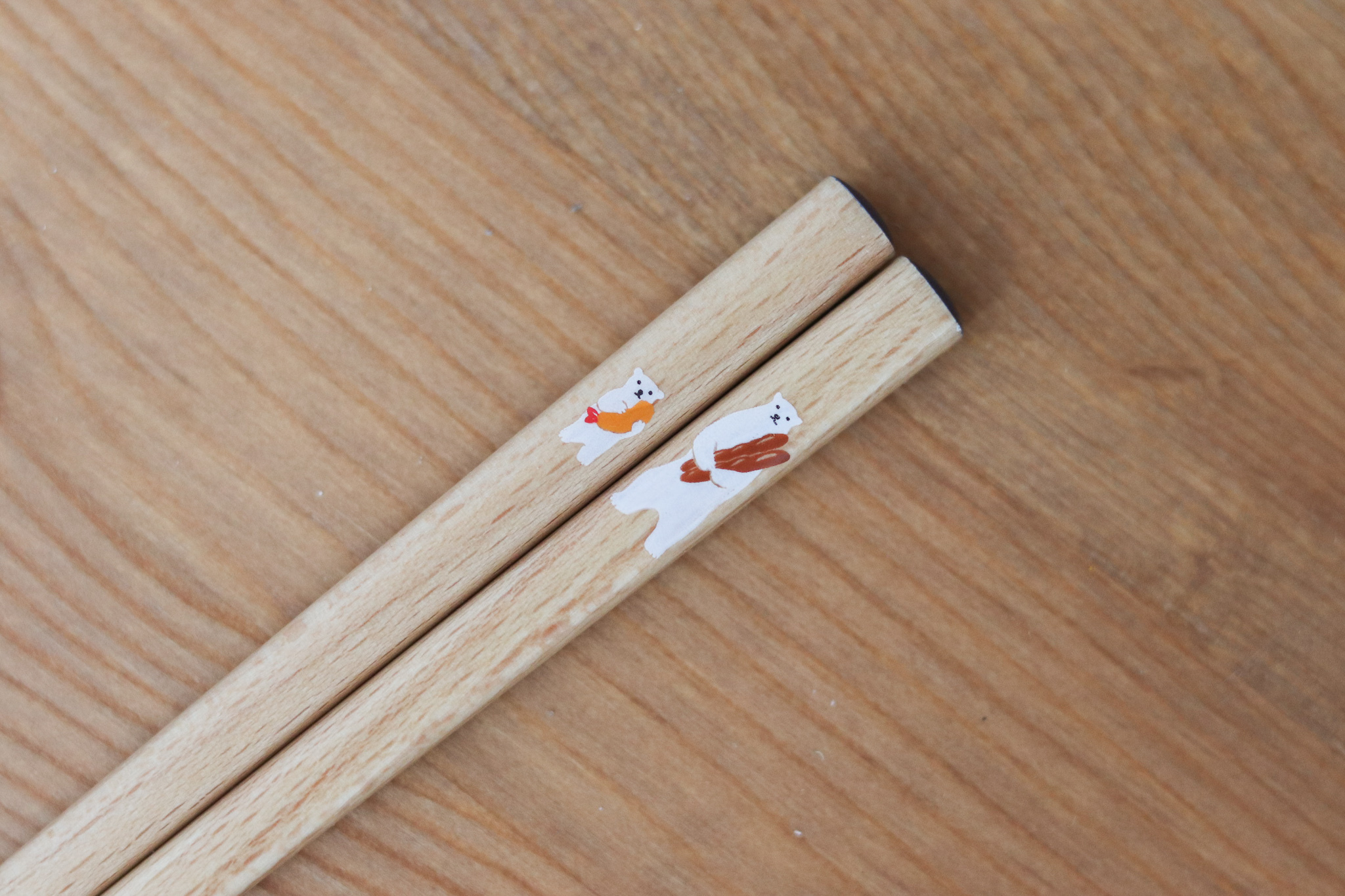 日本 北極熊親子 筷子