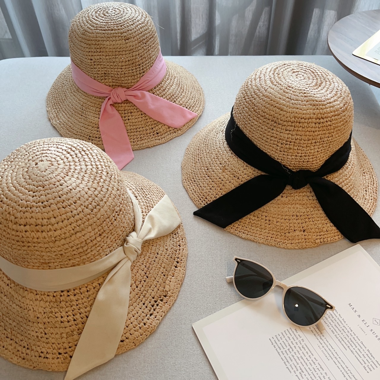 渡假風拉菲草帽/五色