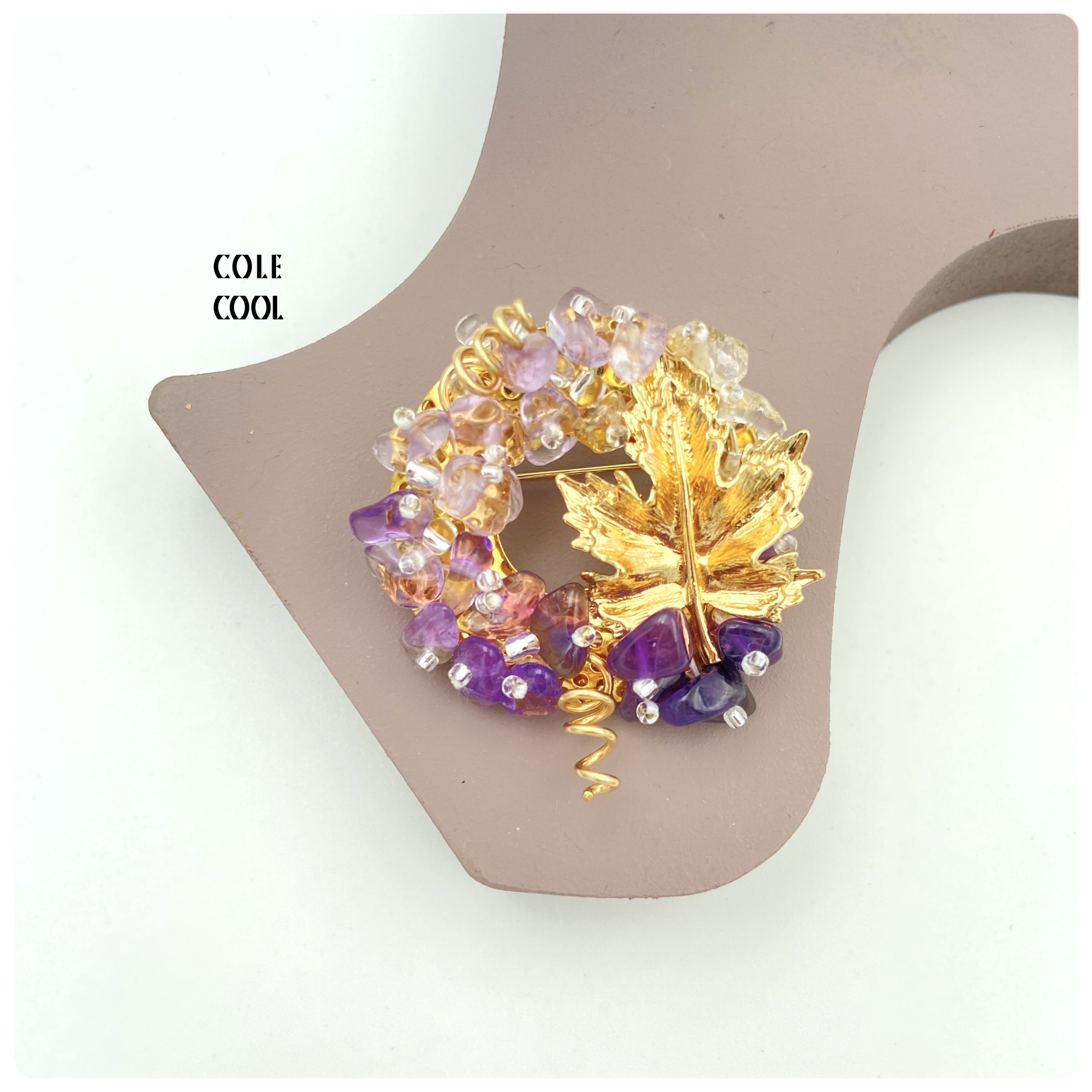 Exquisite Fluorite Brooch 【 Japanese Style Brooch】 Natural Fluorite Brooch v3