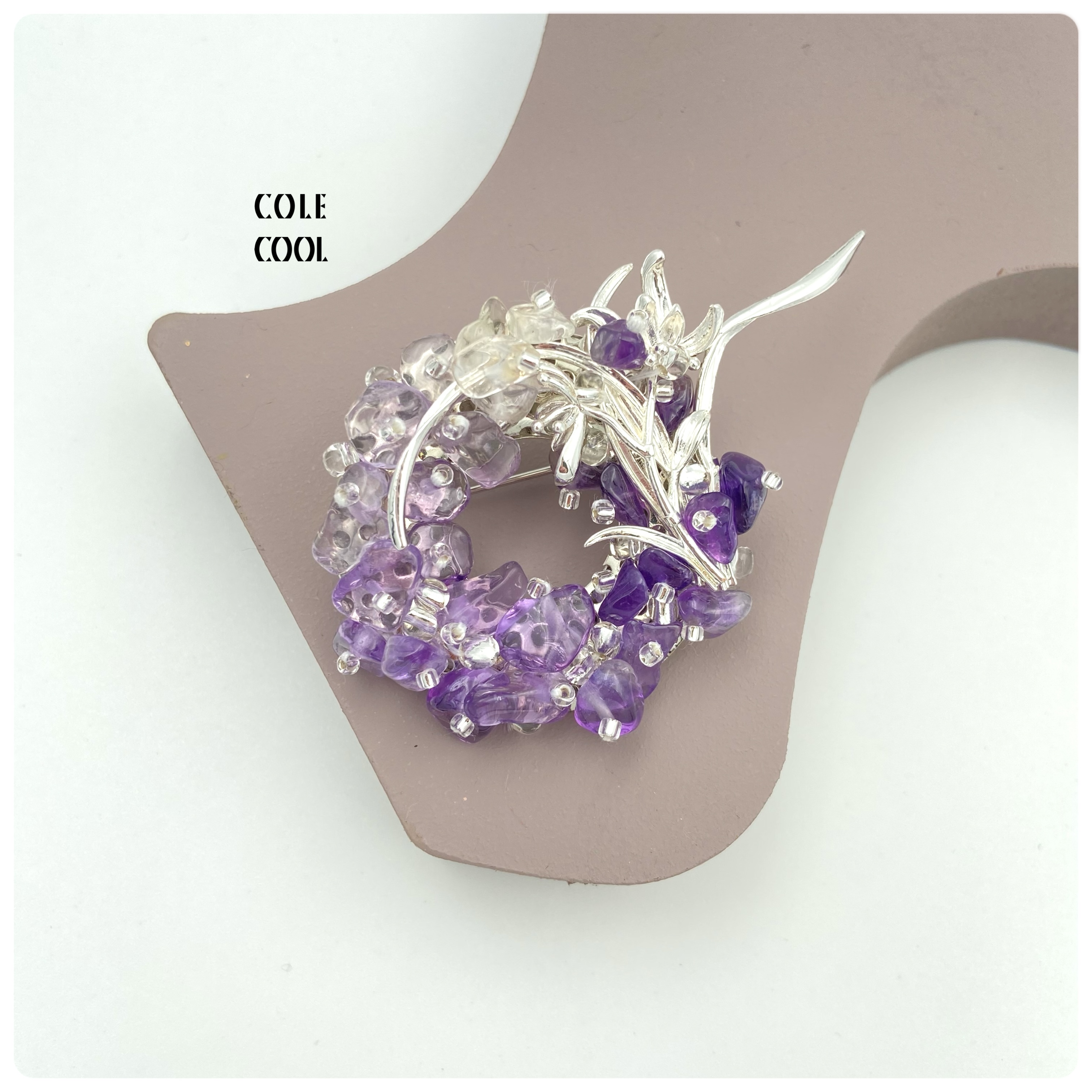 Exquisite Fluorite Brooch 【 Japanese Style Brooch Natural Fluorite Brooch v2