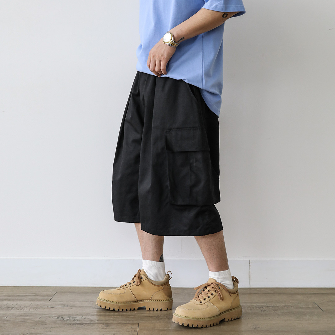 氣球鬆緊帶立體工裝短褲