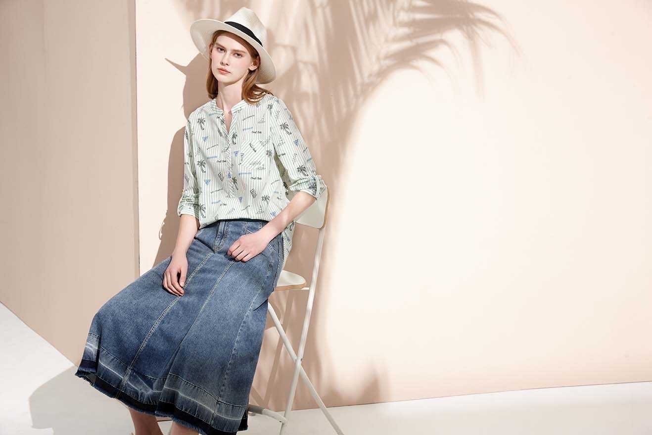 時尚修身顯瘦八片魚尾牛仔長裙S6221