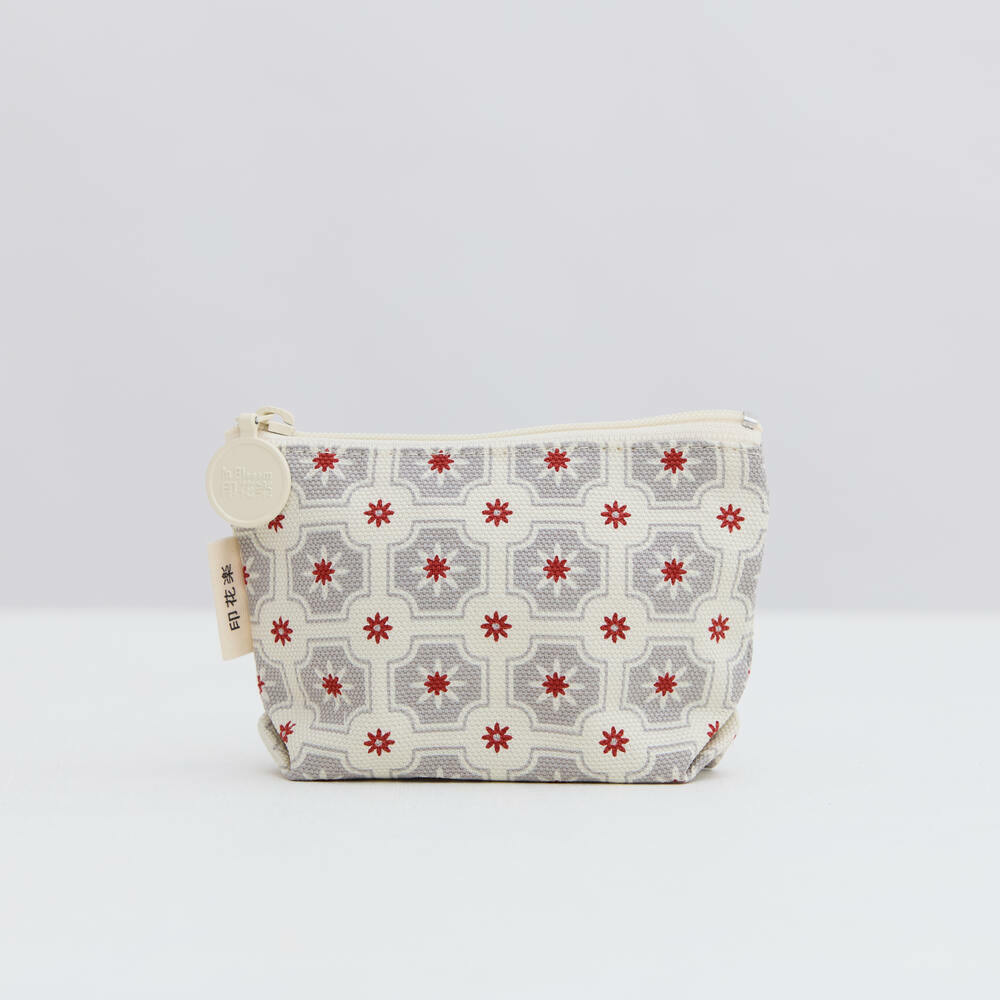 Zipper Mini Purse/Old Ceramic Tile No.2/Ash Grey