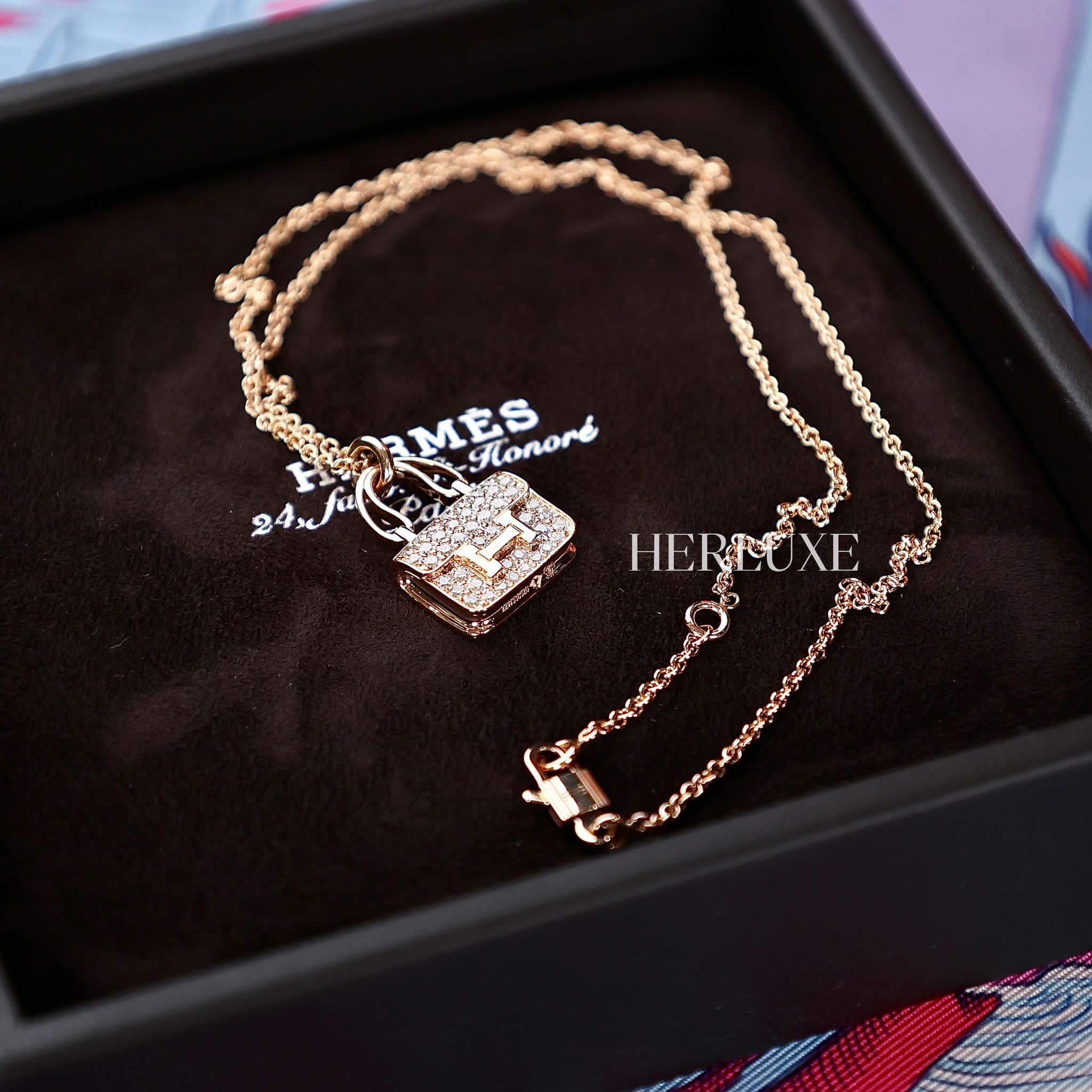 Constance diamond necklace 18K rose gold 0.44cts 玫瑰金 全鑽頸鏈