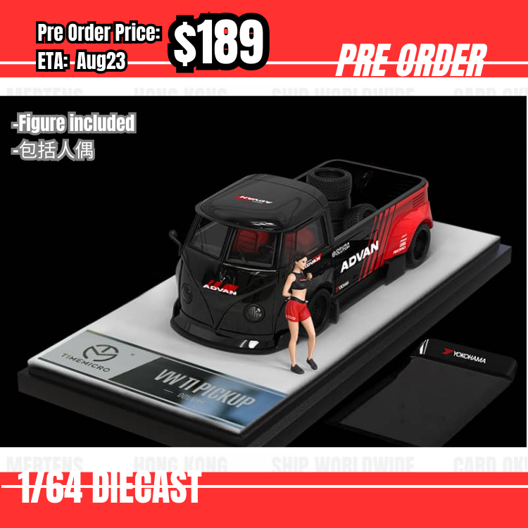 Pre Order-$189 Time Micro 1:64 Volkswagen T1 Pick Up Advan w/figure[OD27/05]