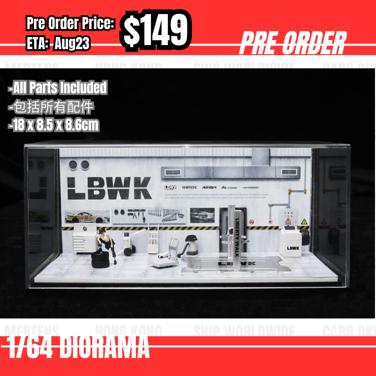 Pre Order-$149 Moreart 1:64 Automobile Repair Workshop LBWK White [OD27/05]