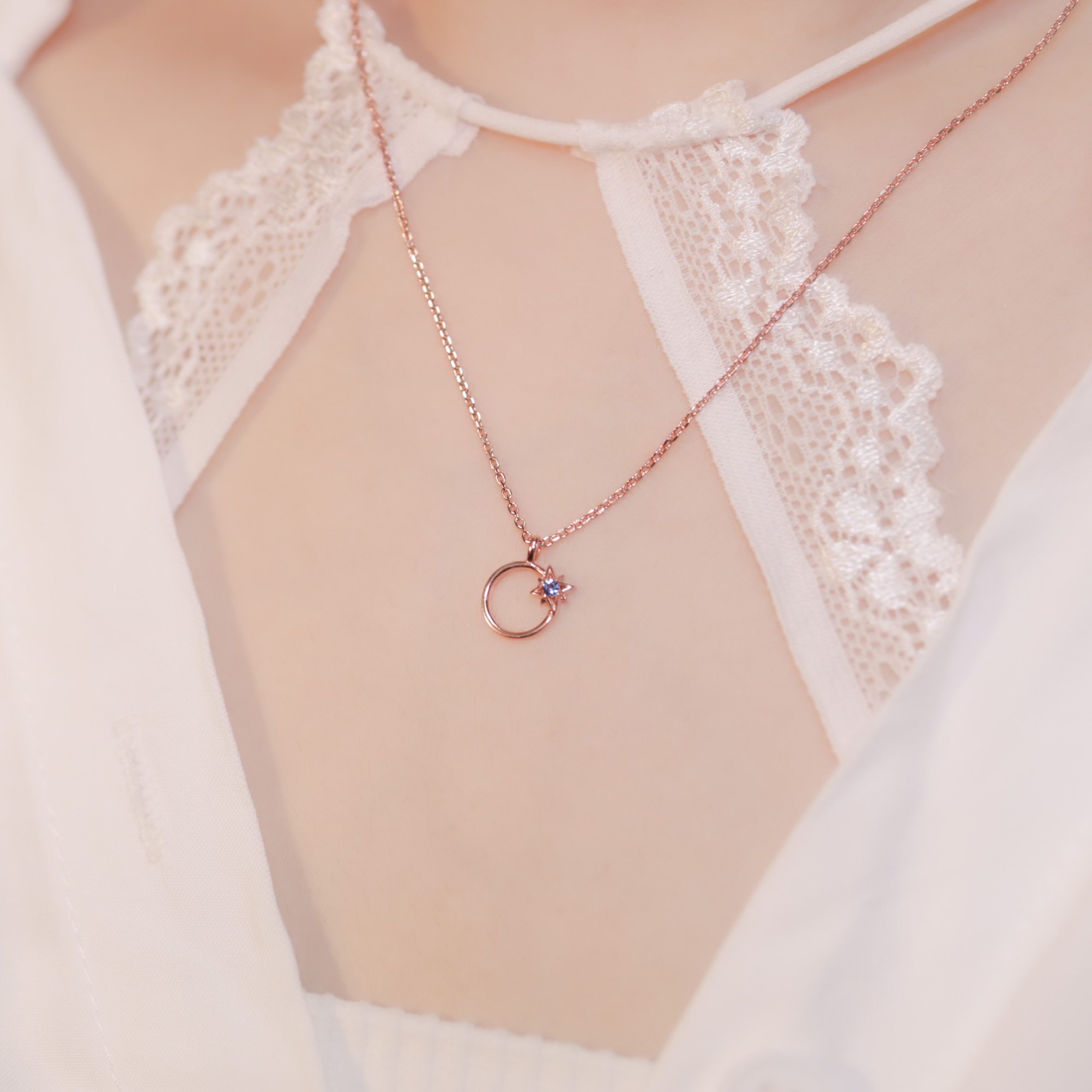 | 925 Silver・White Gold・Rose Gold | Starry Line Necklace（Silver / Rose Gold） | NE0668 |