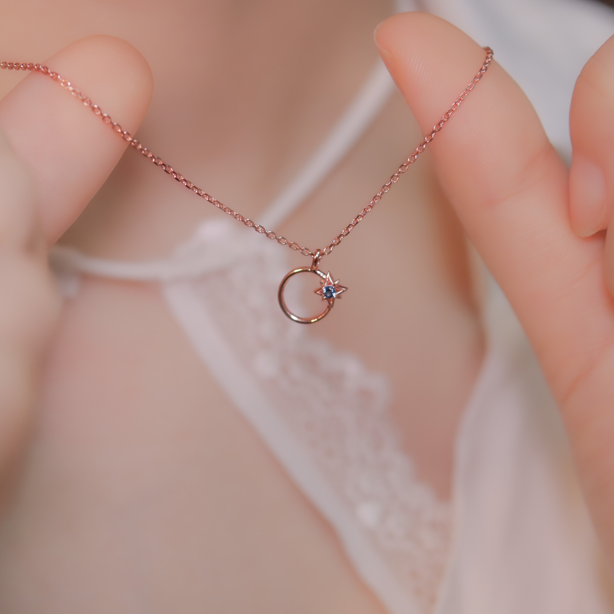| 925 Silver・White Gold・Rose Gold | Starry Line Necklace（Silver / Rose Gold） | NE0668 |