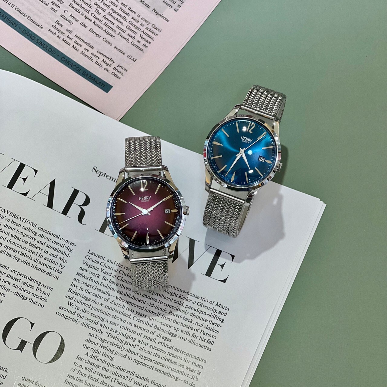 【HENRY LONDON】英國設計師品牌復古造型腕錶HL39-M-0097(酒紅)/ HL39-M-0029(藍) 39mm 現代鐘錶