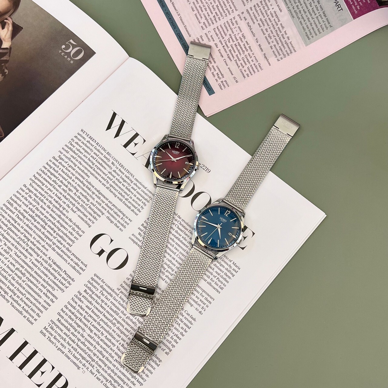 【HENRY LONDON】英國設計師品牌復古造型腕錶HL39-M-0097(酒紅)/ HL39-M-0029(藍) 39mm 現代鐘錶