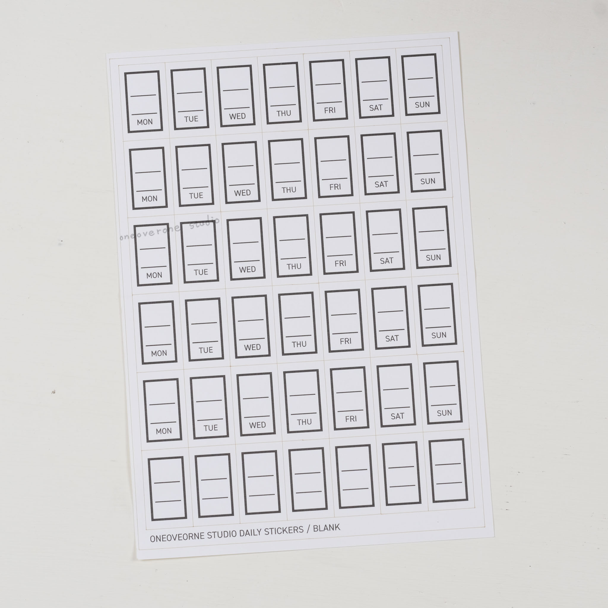 極簡空白 日付 模造貼紙｜一分之一工作室 臺灣