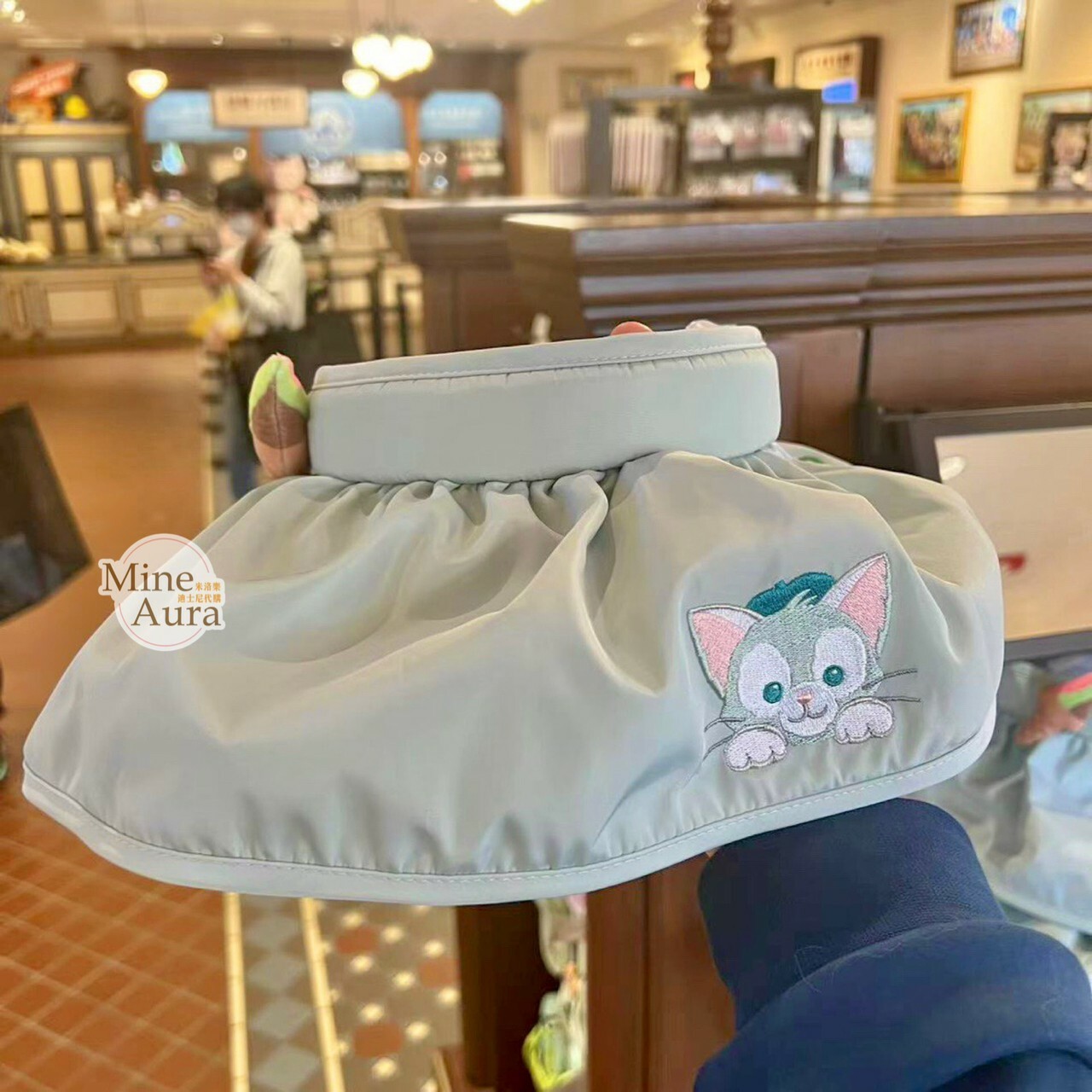 傑拉托尼 畫家貓 Gelatoni 刺繡大頭 冰淇淋造型 遮陽帽 帽子 -上海迪士尼樂園