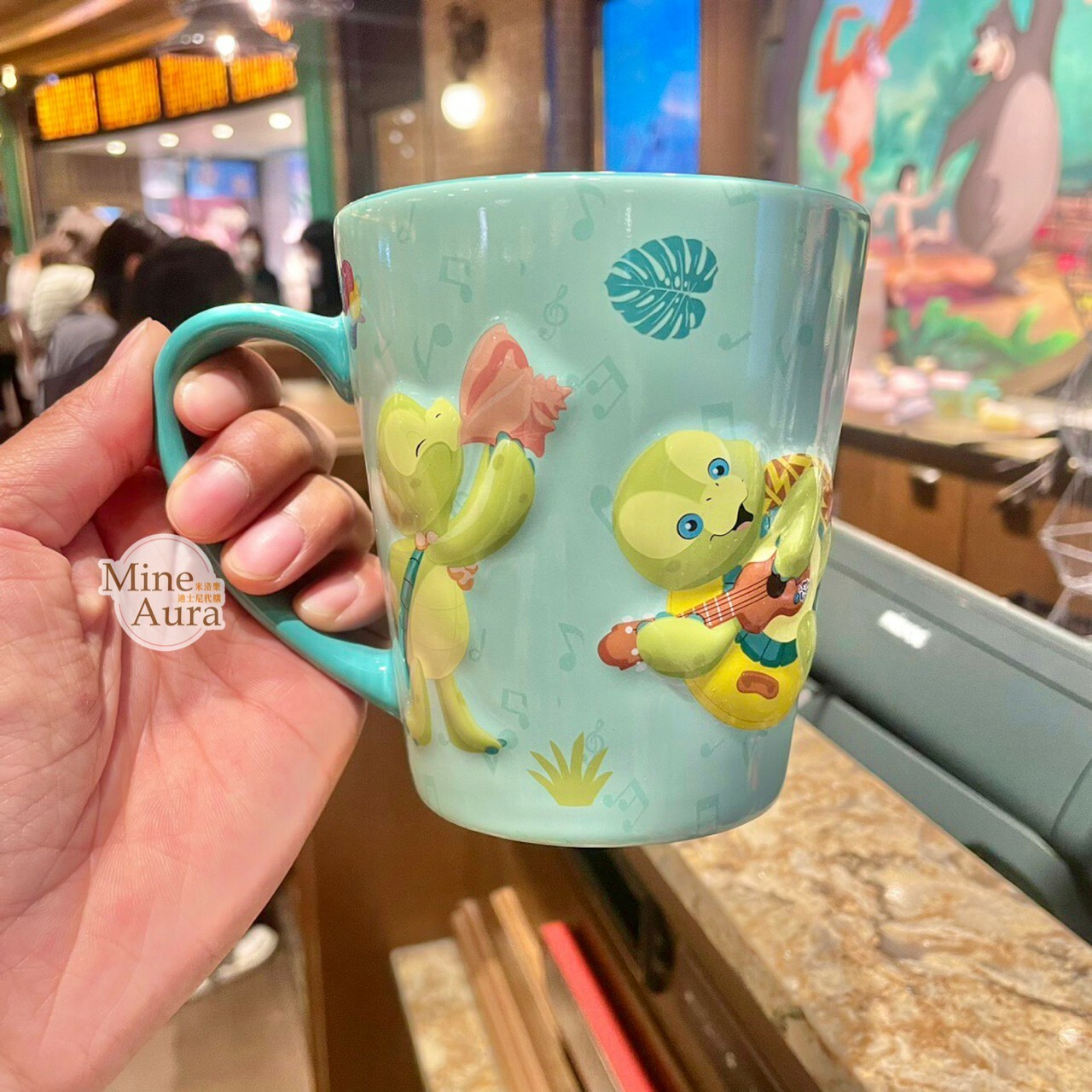 奧樂米拉 海龜 OluMel 立體浮雕 馬克杯 水杯 -上海迪士尼樂園