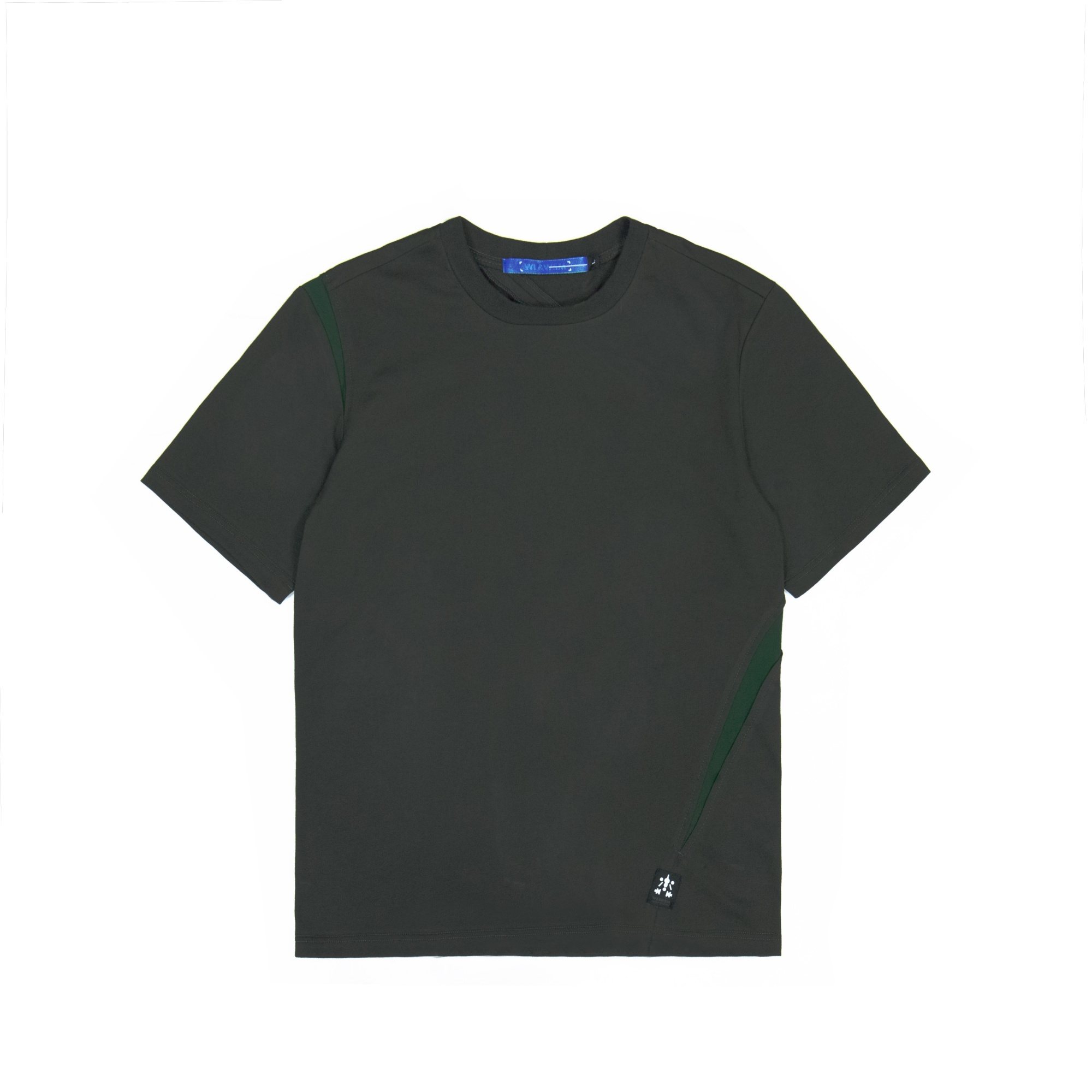 裂紋撞色寬鬆Tee- 深灰