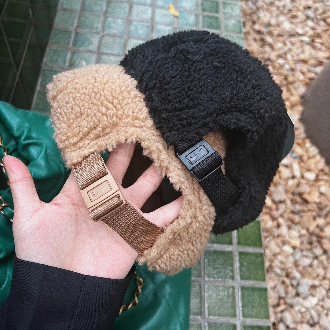 Nike Cap 卡其 奶茶 黑色 羊羔毛 毛茸茸 棒球帽 帽子 老帽 帽子 DV5434-010