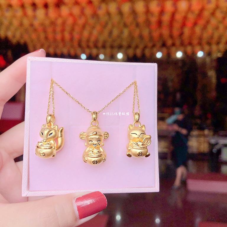 聚寶盆財神/聚寶盆招財貓/聚寶盆狐仙 黃金墜子