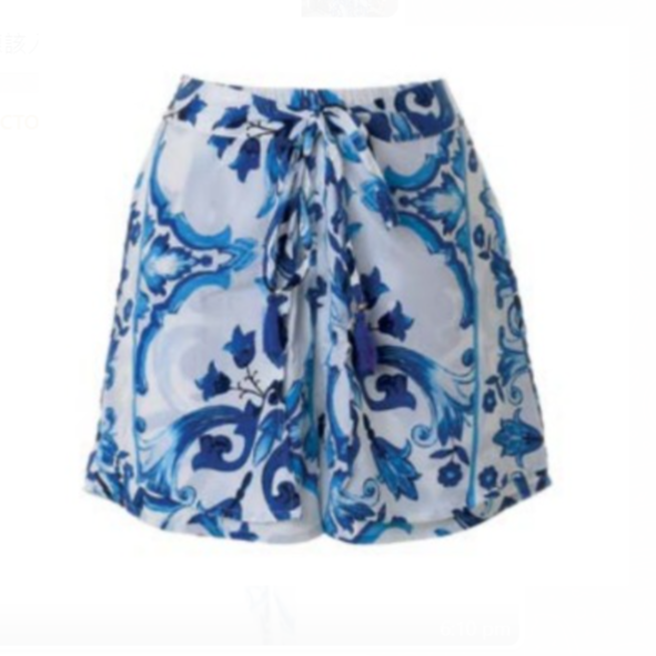 1BE0526-084 希臘度假風服飾 Printed Shorts White/Blue 5-41-348-0582 (C-EU-E)