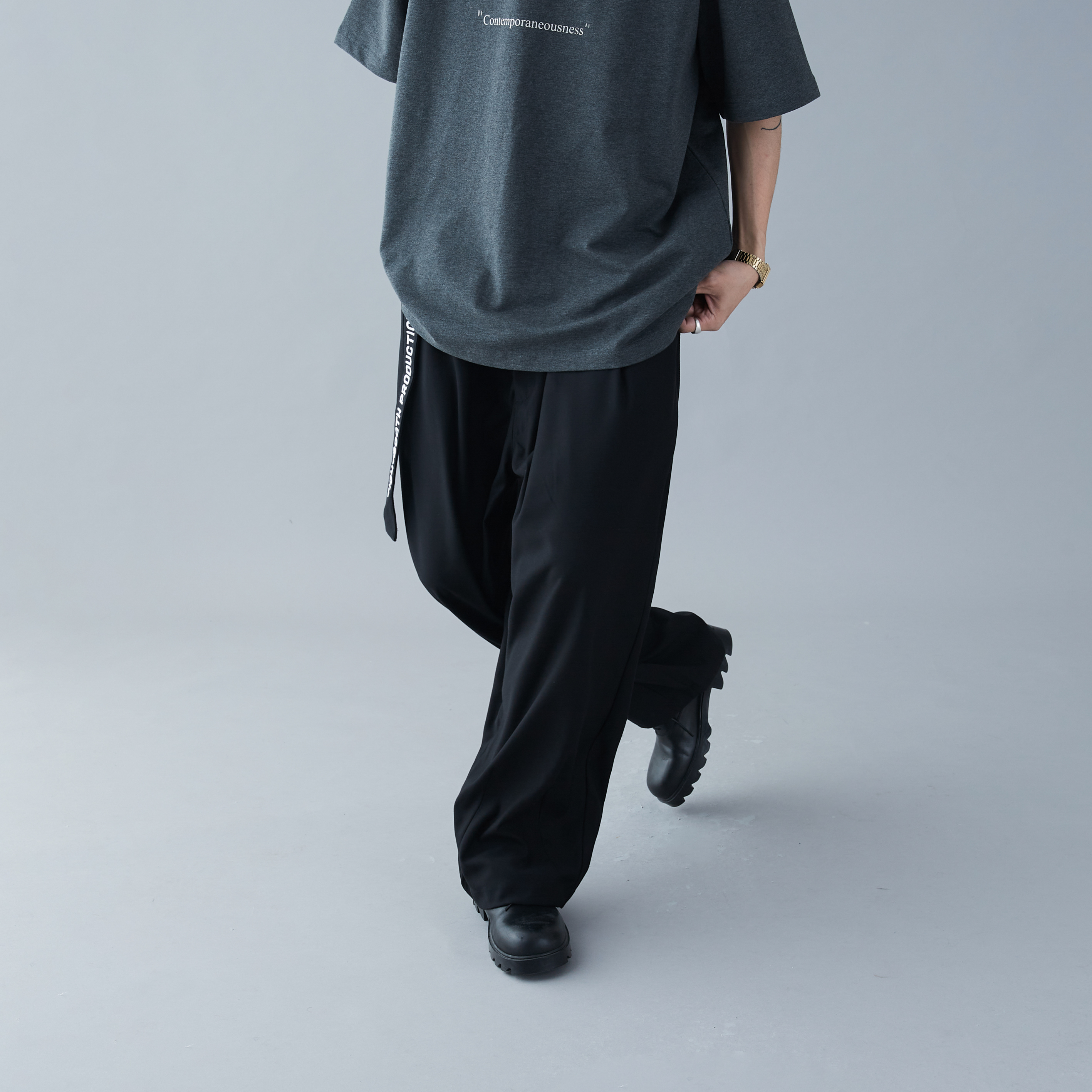 TIGHTBOOTH - Baggy Slacks - Black