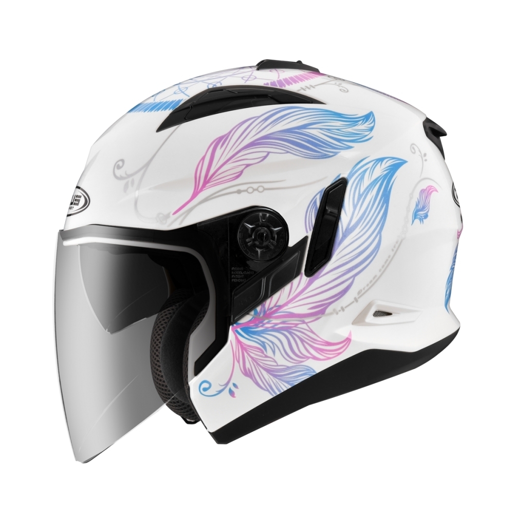 ZEUS ZS-613B 613B 3/4罩 半罩 內藏墨鏡 AJ32 白藍