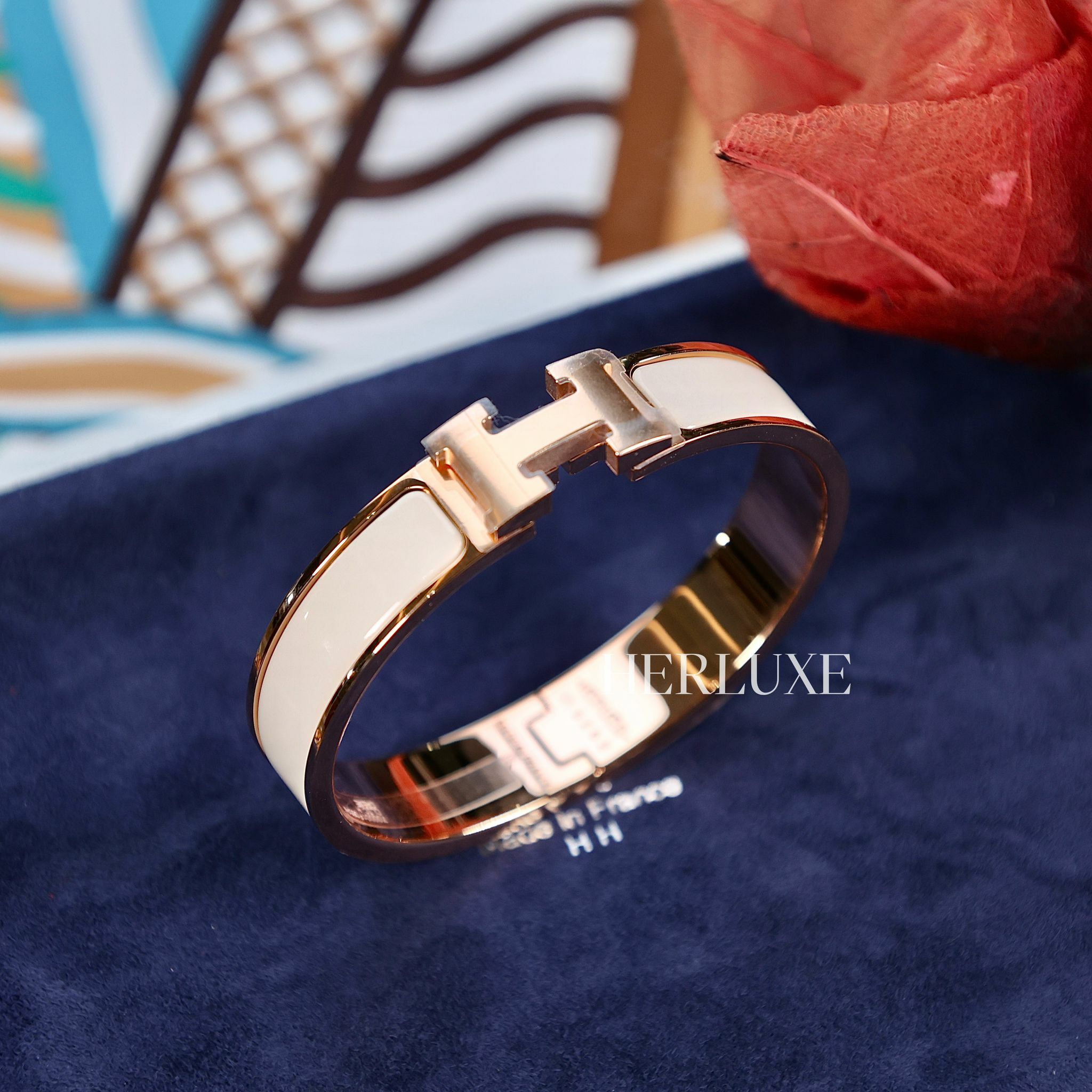 Clic H bracelet pm 85 Crème CD