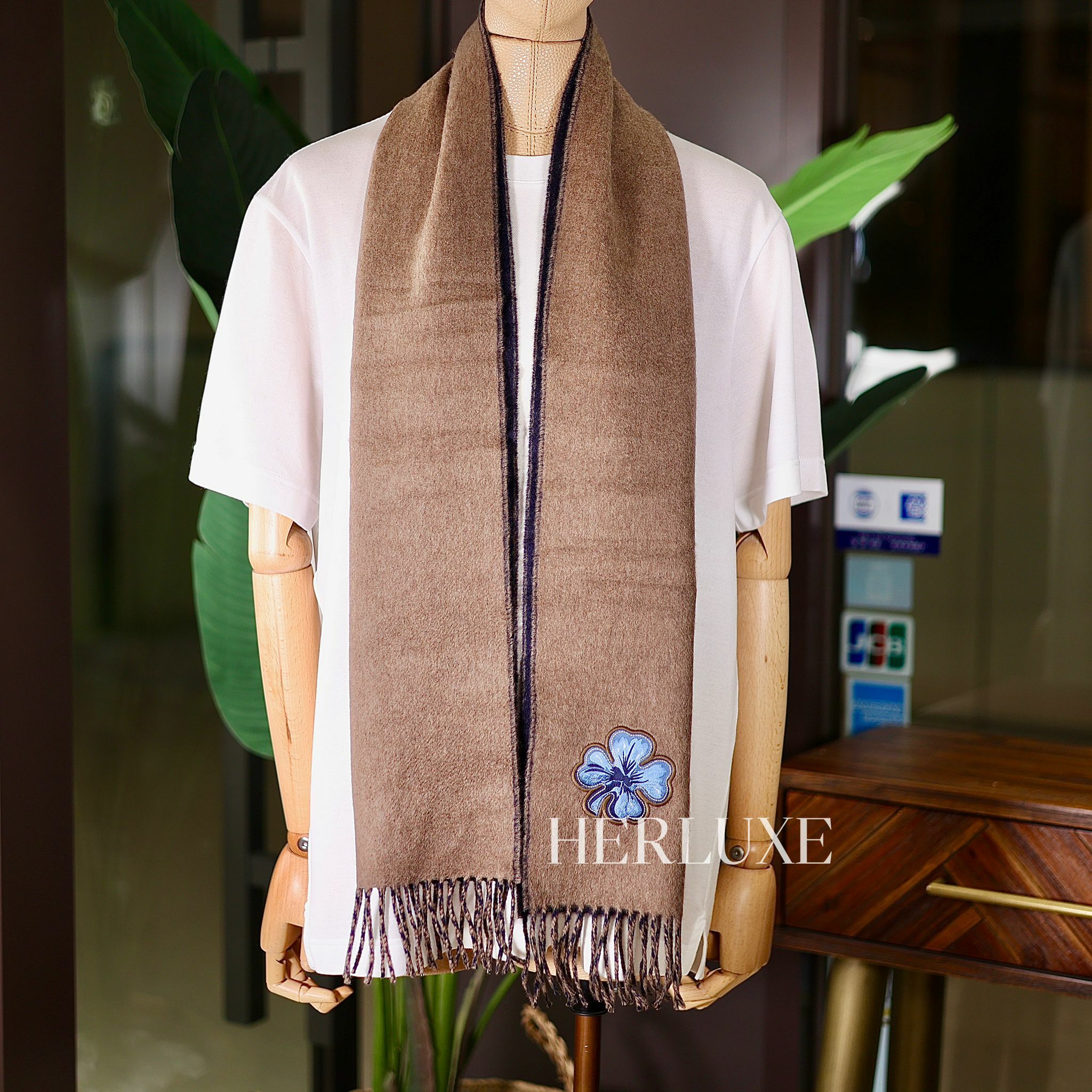 Lucky muffler 100% cashmere 25x150cm 花