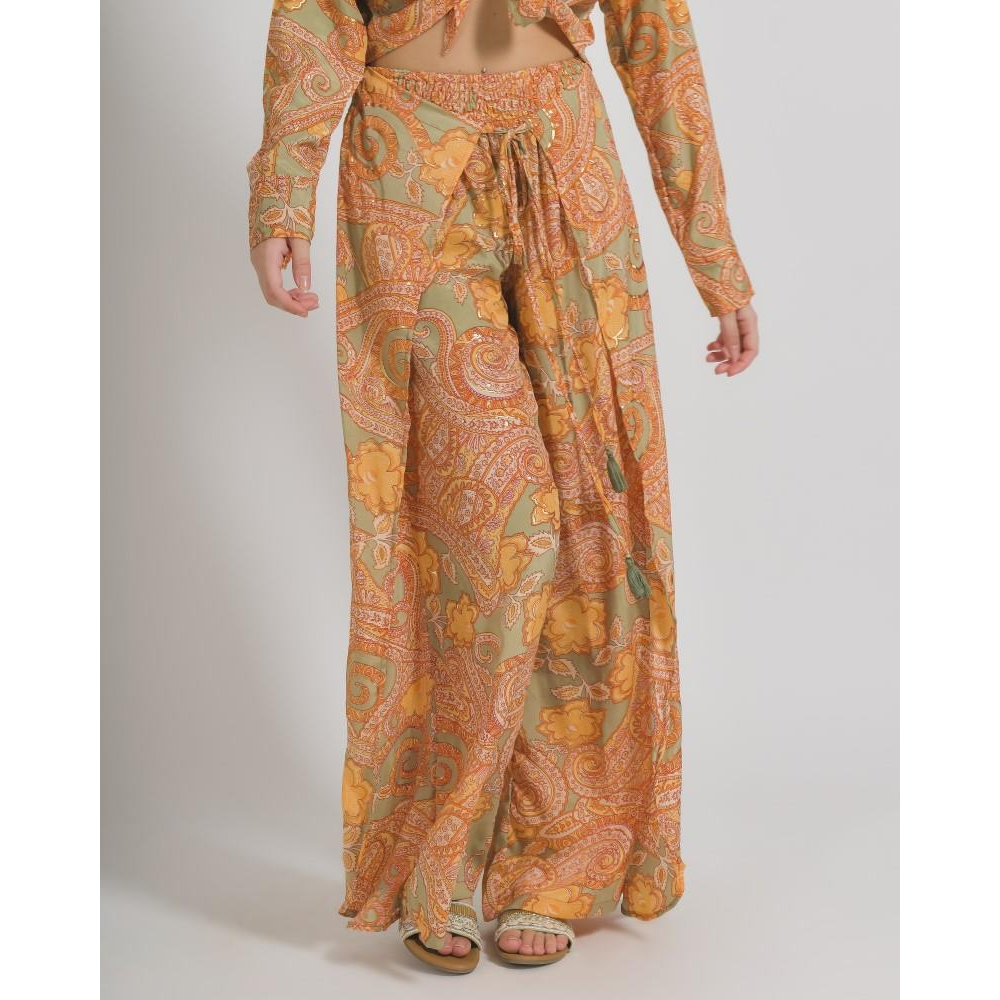 1BE0526-093 希臘度假風服飾 Printed Pants Orange/Grey 5-41-348-0506 (C-EU-E)