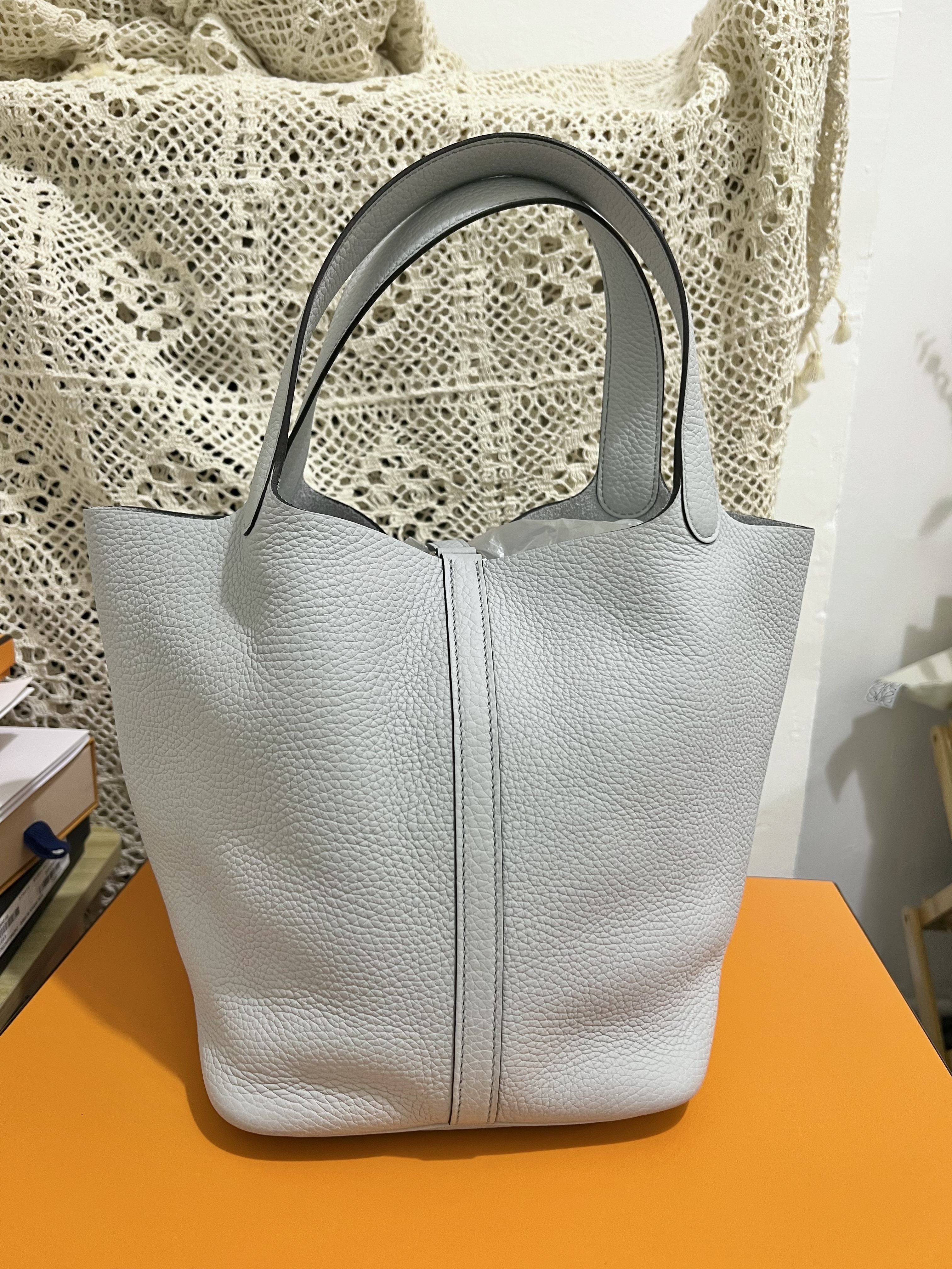 Hermes Picotin 22 Bleu Pale Stamp Z