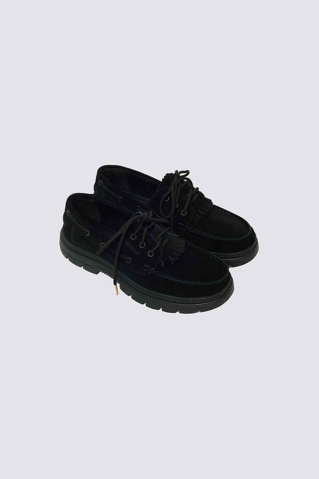 Shiun BLACK SUEDE MOCCASIN Sサイズ わむう shiun（シウン）の「BLACK SUEDE MOCCASIN（モカシン/デッキ