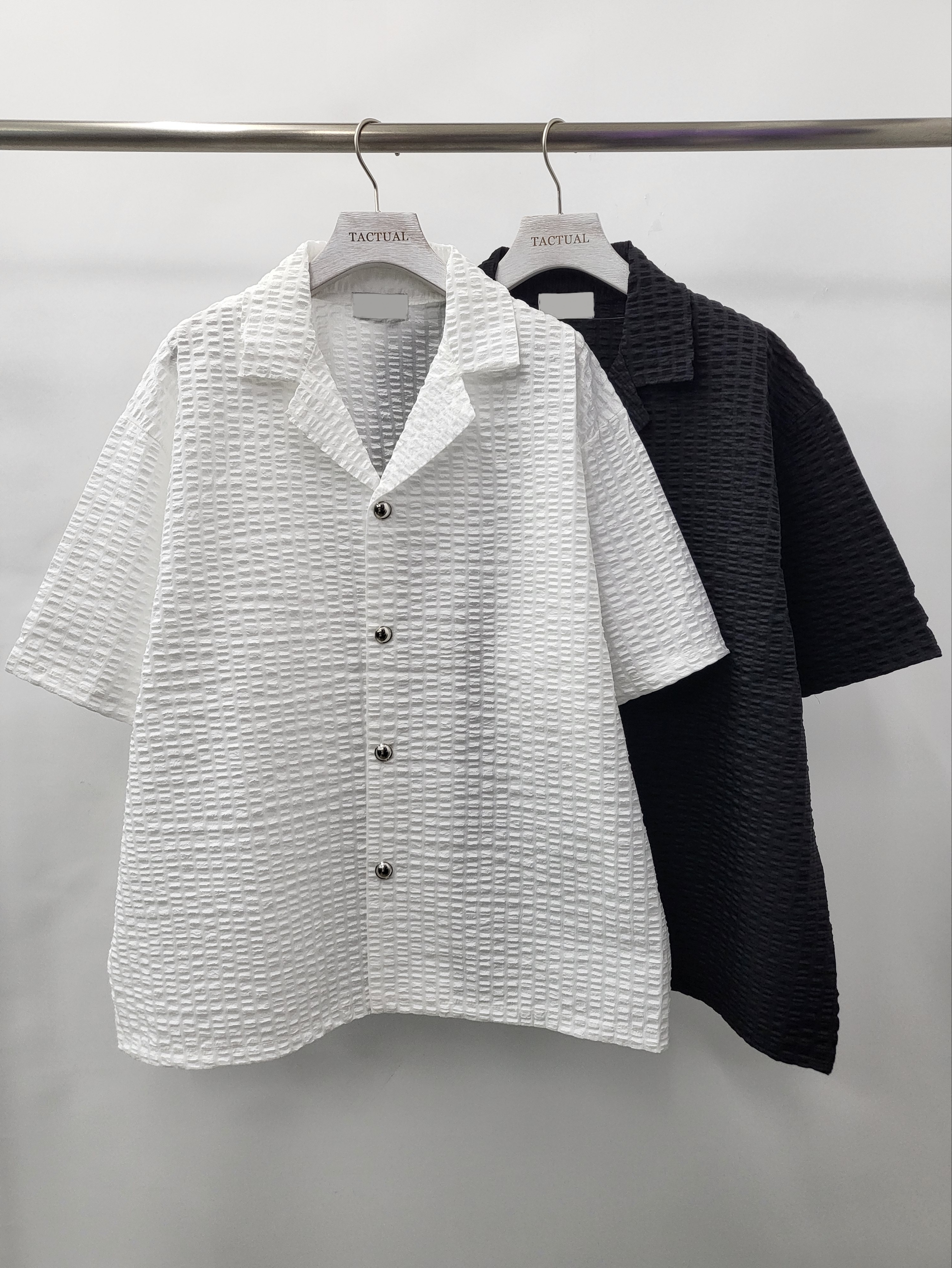 淨色暗紋短袖恤衫 S2035