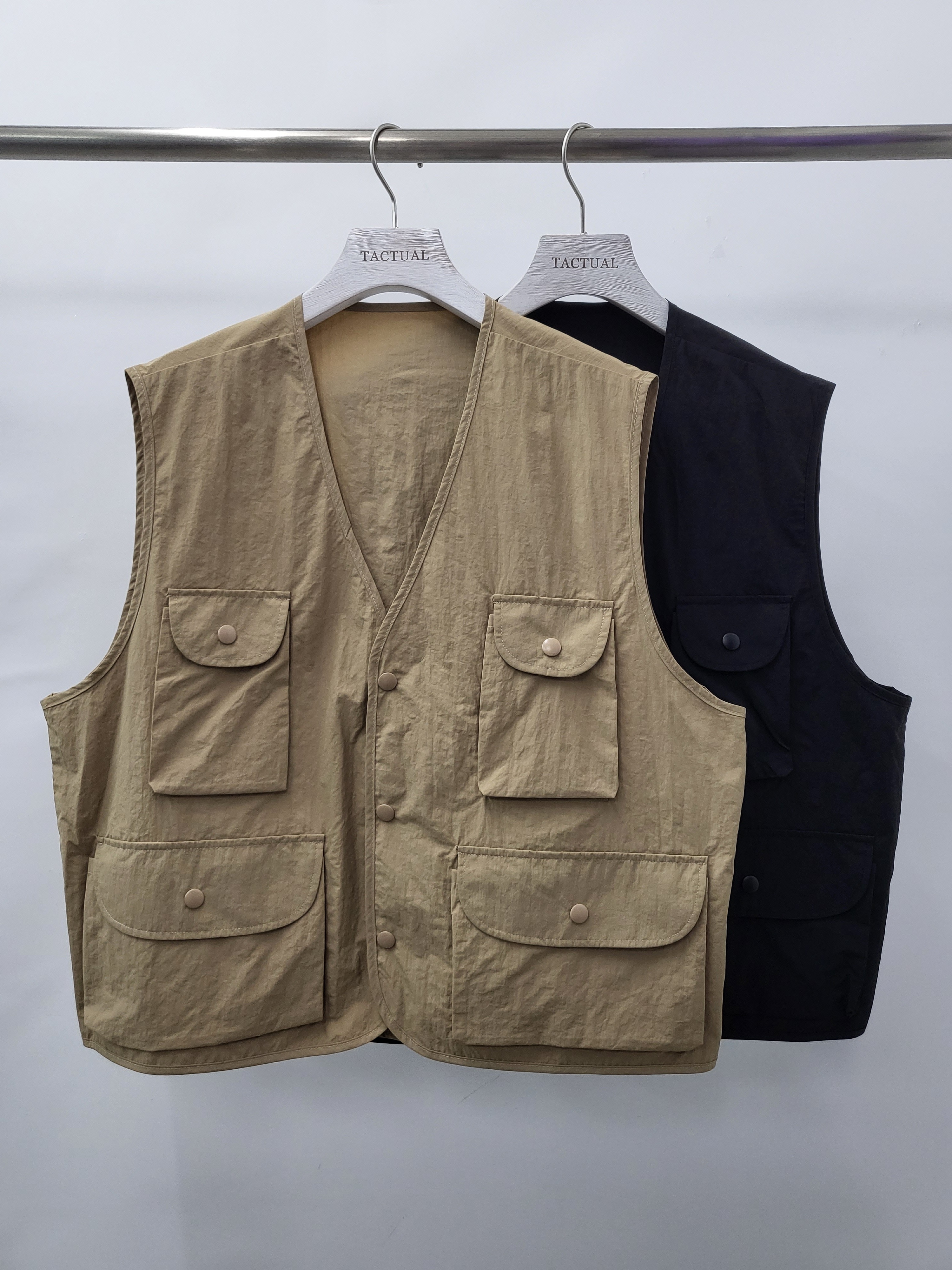 淨色工裝開胸背心 V915