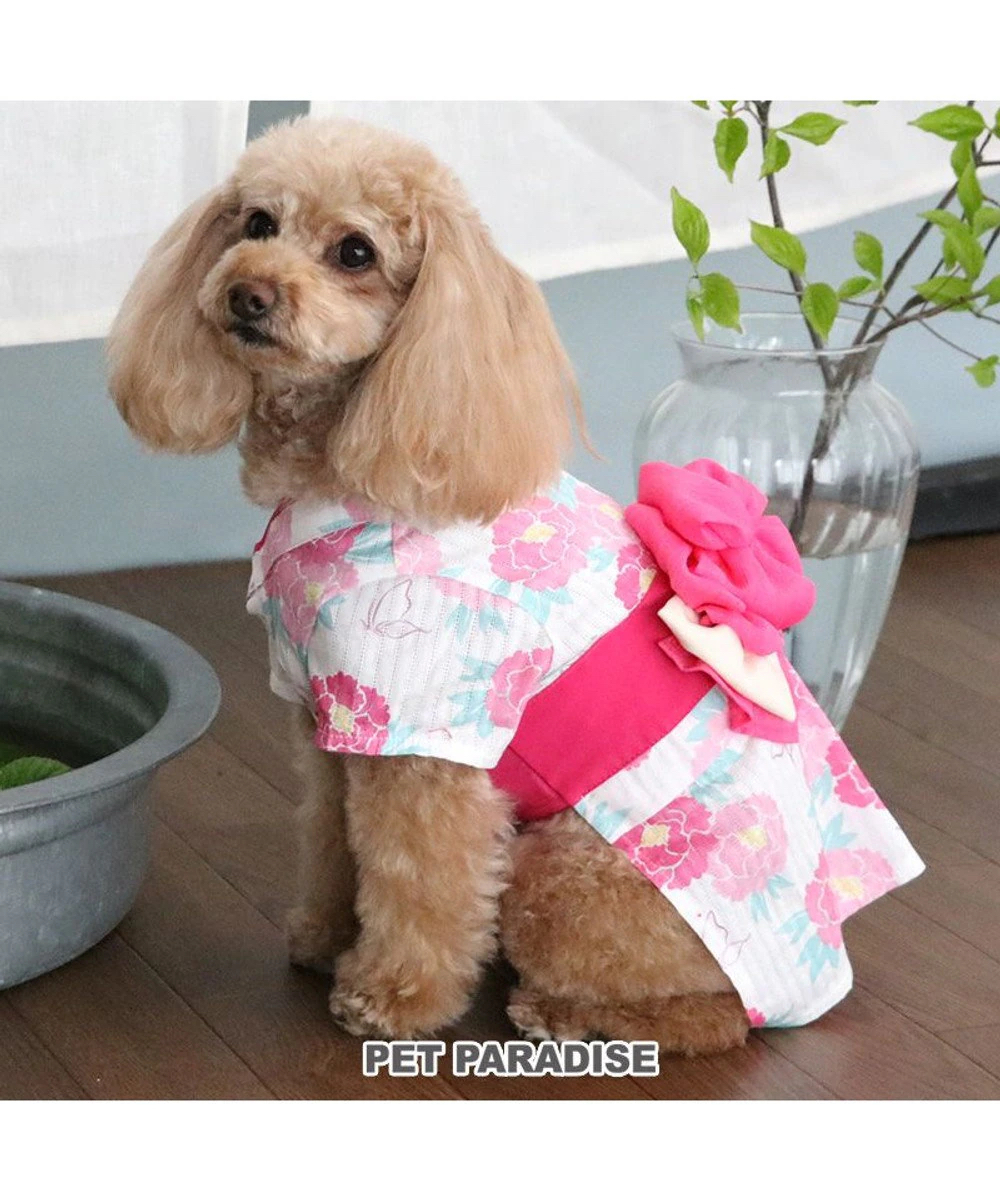 【Pet Paradise】Yukata Pink Floral Pattern <633-17435>