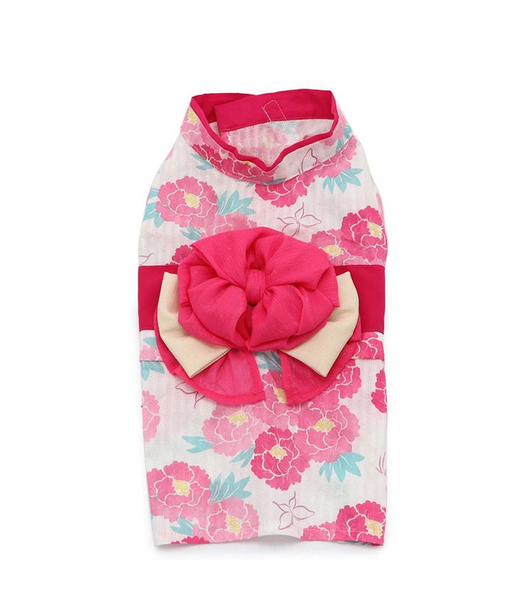 【Pet Paradise】Yukata Pink Floral Pattern <633-17435>