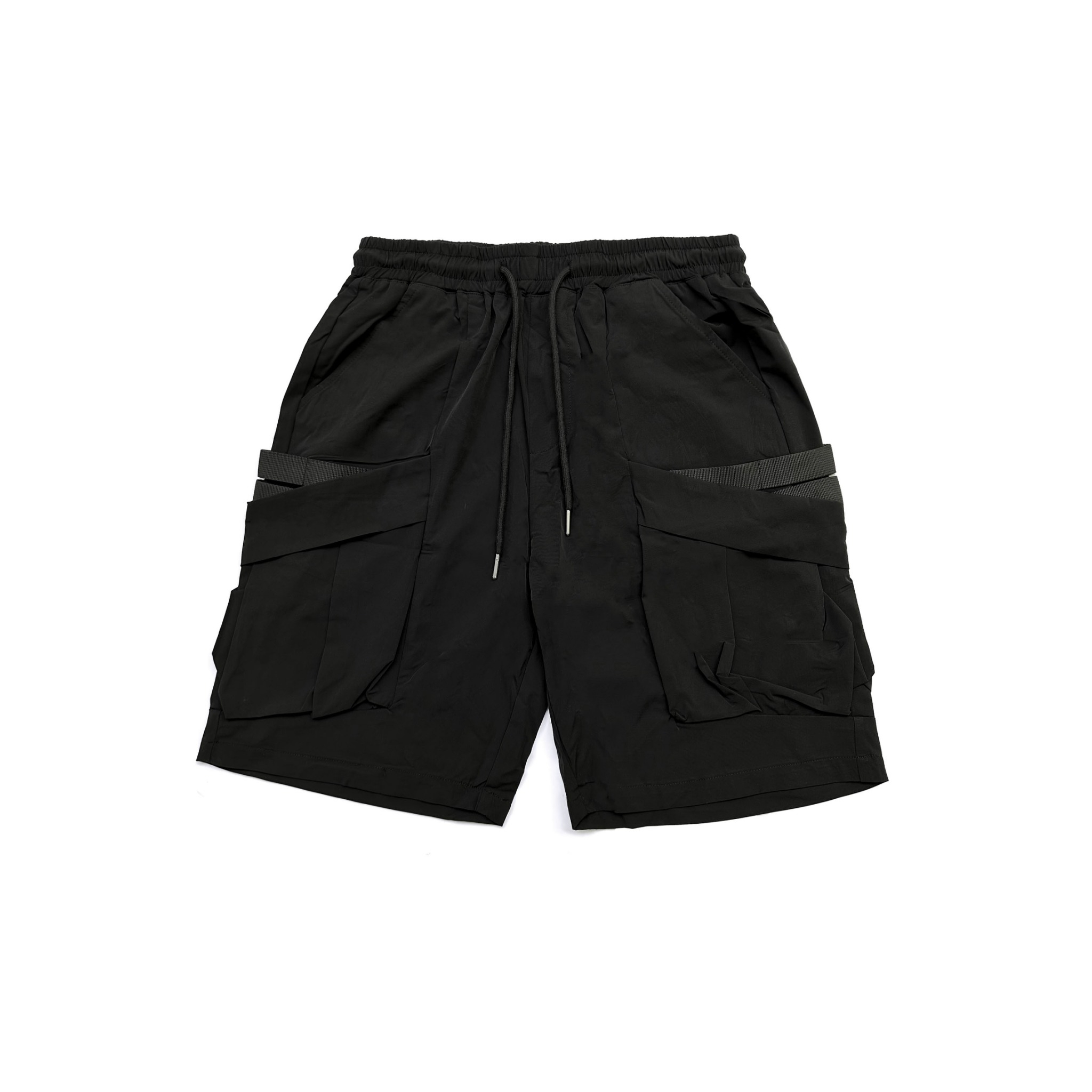 XCTRL 鬆緊滑面工裝短褲-黑