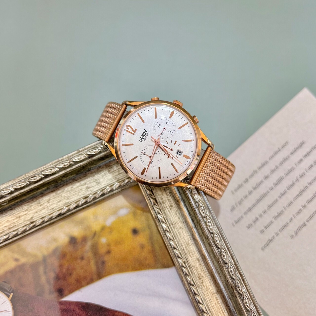 【HENRY LONDON】陽光麥穗金三眼計時腕錶HL41-CM-0040 41mm 現代鐘錶