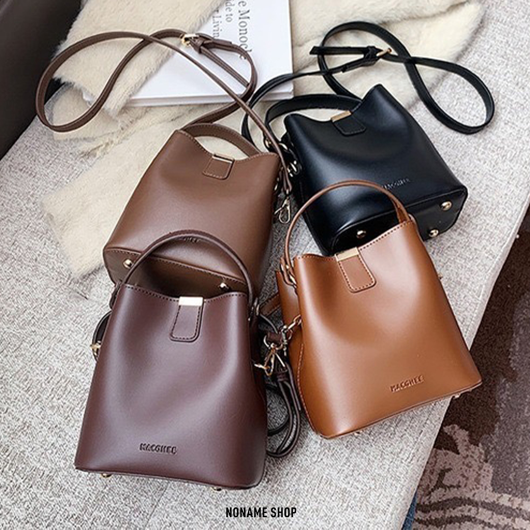 MACGHEE 日式 皮革 水桶型 單肩包 五色