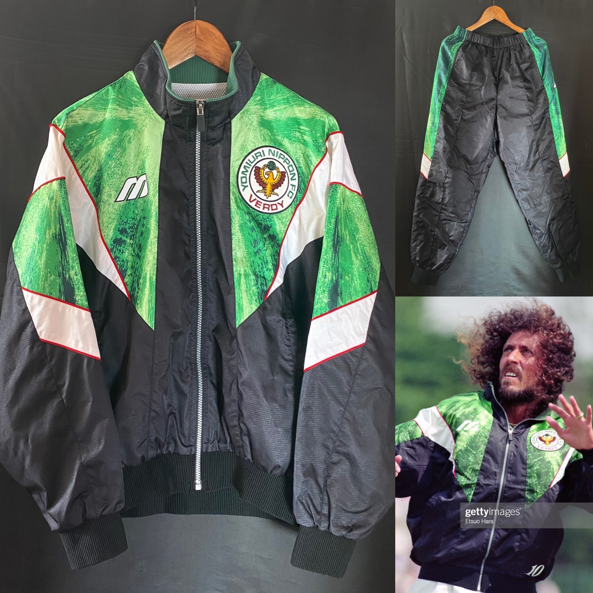 川崎讀賣足球隊 Mizuno 1993 出場外套連長褲 西瓜皮