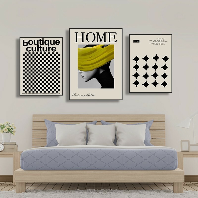 《2251》INS黑白人物線條擺設裝飾畫