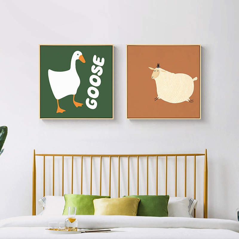 《2252》可愛卡通動物方形擺飾裝飾畫