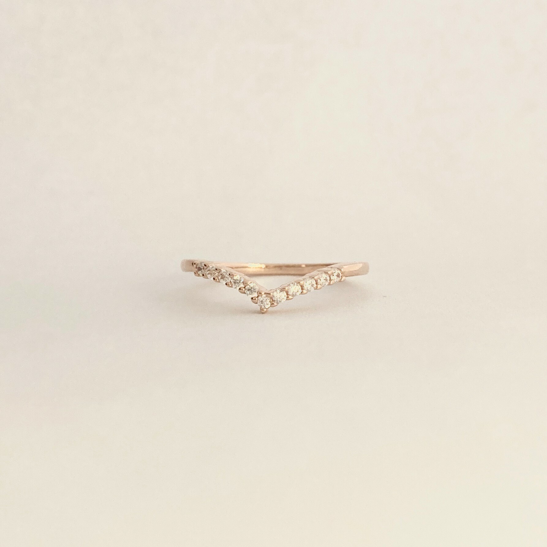 V字輕夏光澤 純銀戒指