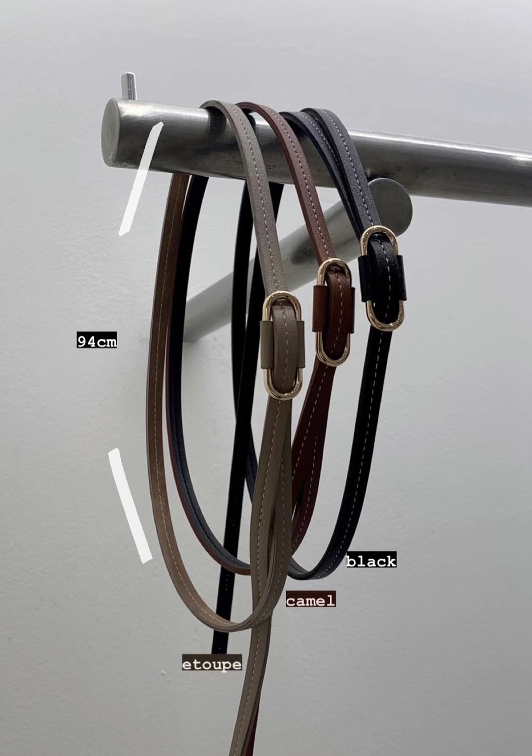 極幼PU啞金扣腰帶