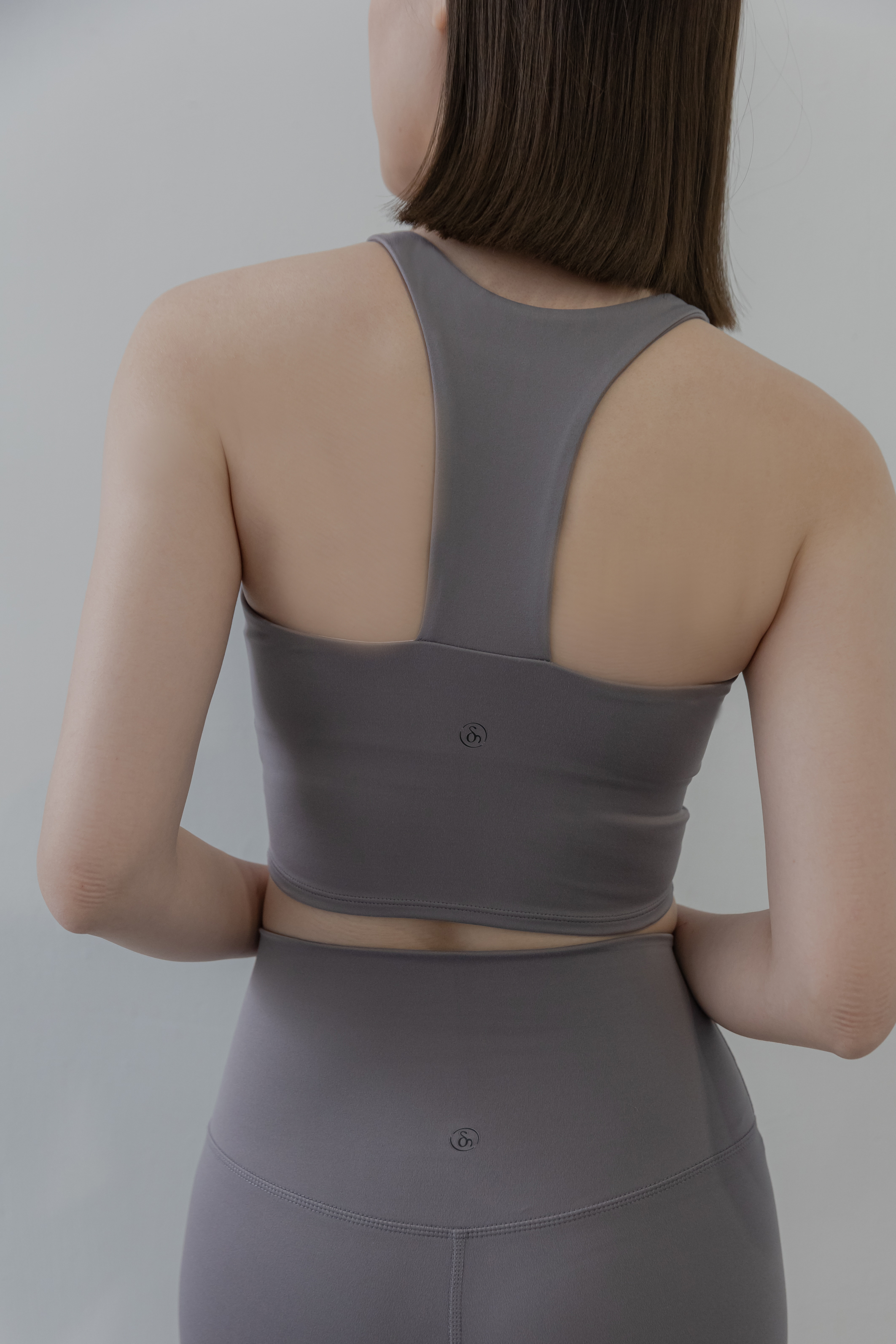 Shyni High-Neck Bra Top- 藕紫