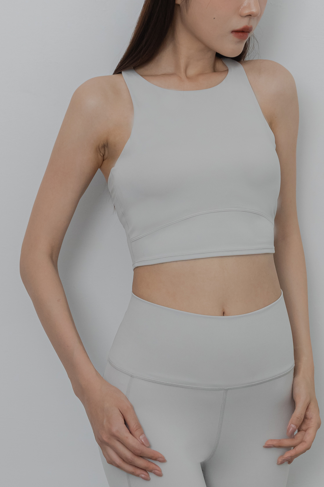 Shyni High-Neck Bra Top- 莫蘭迪灰