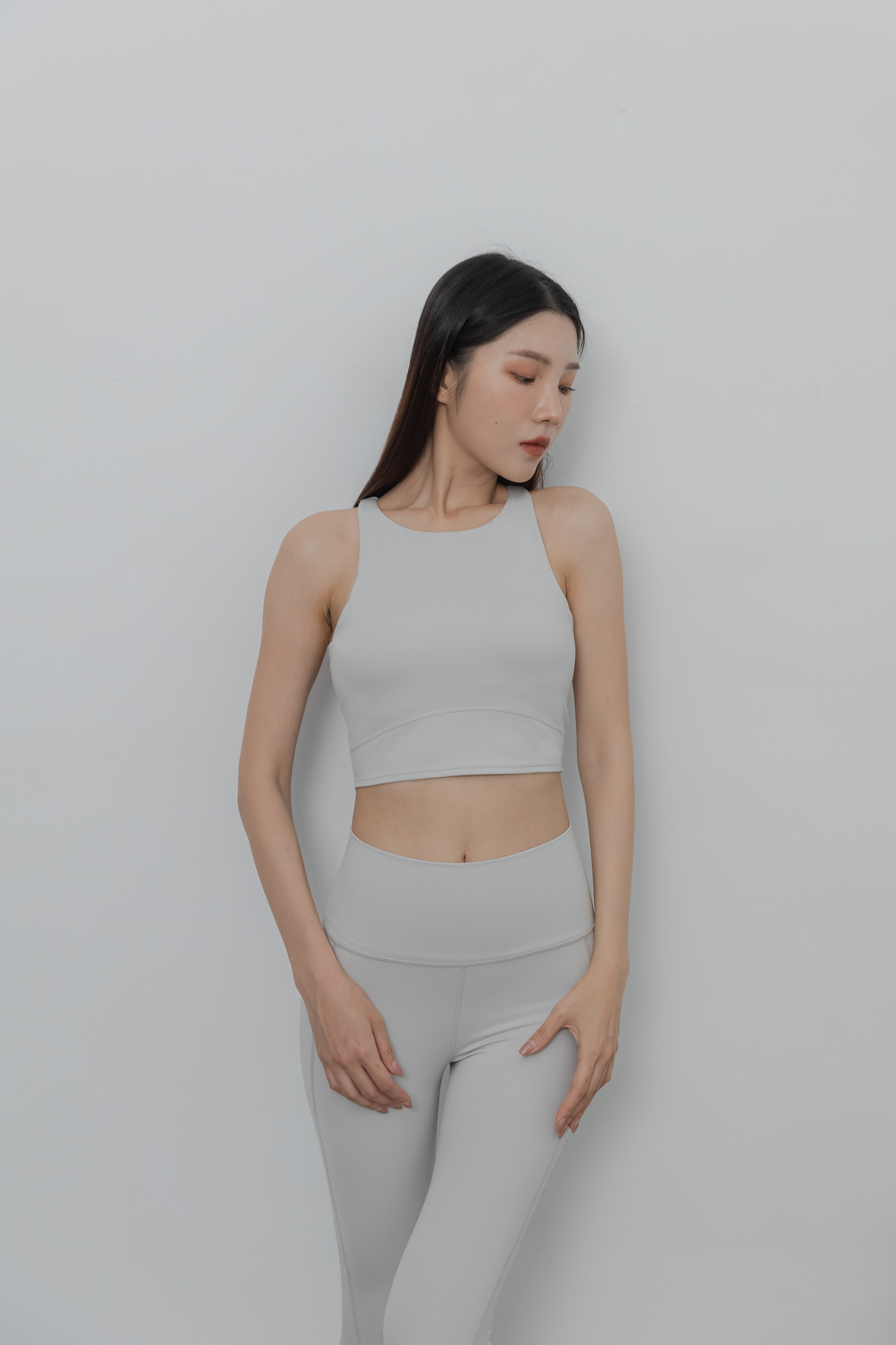 Shyni High-Neck Bra Top- 莫蘭迪灰
