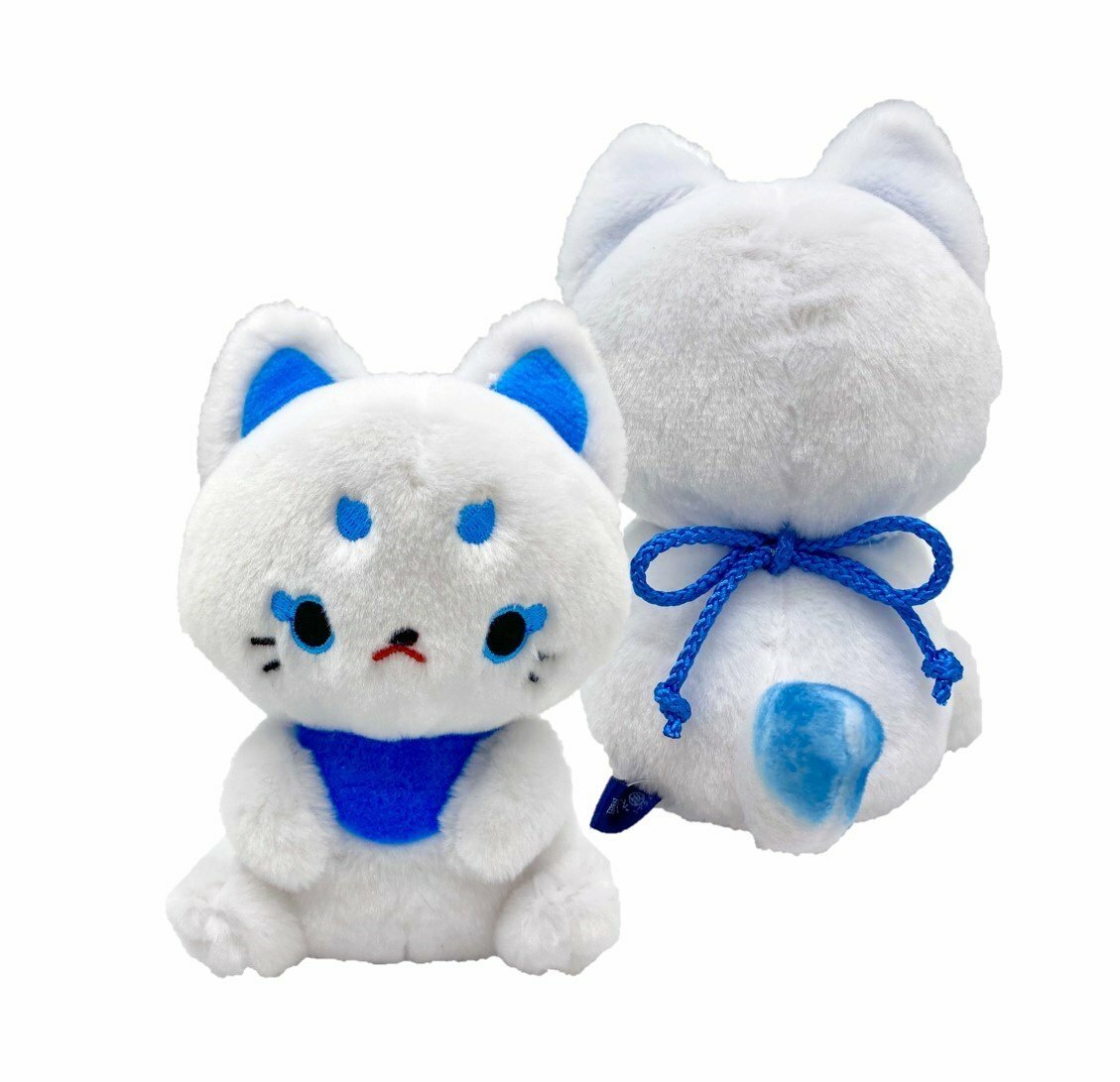 財貓系列白狐狸-藍色毛絨公仔(日本直送)