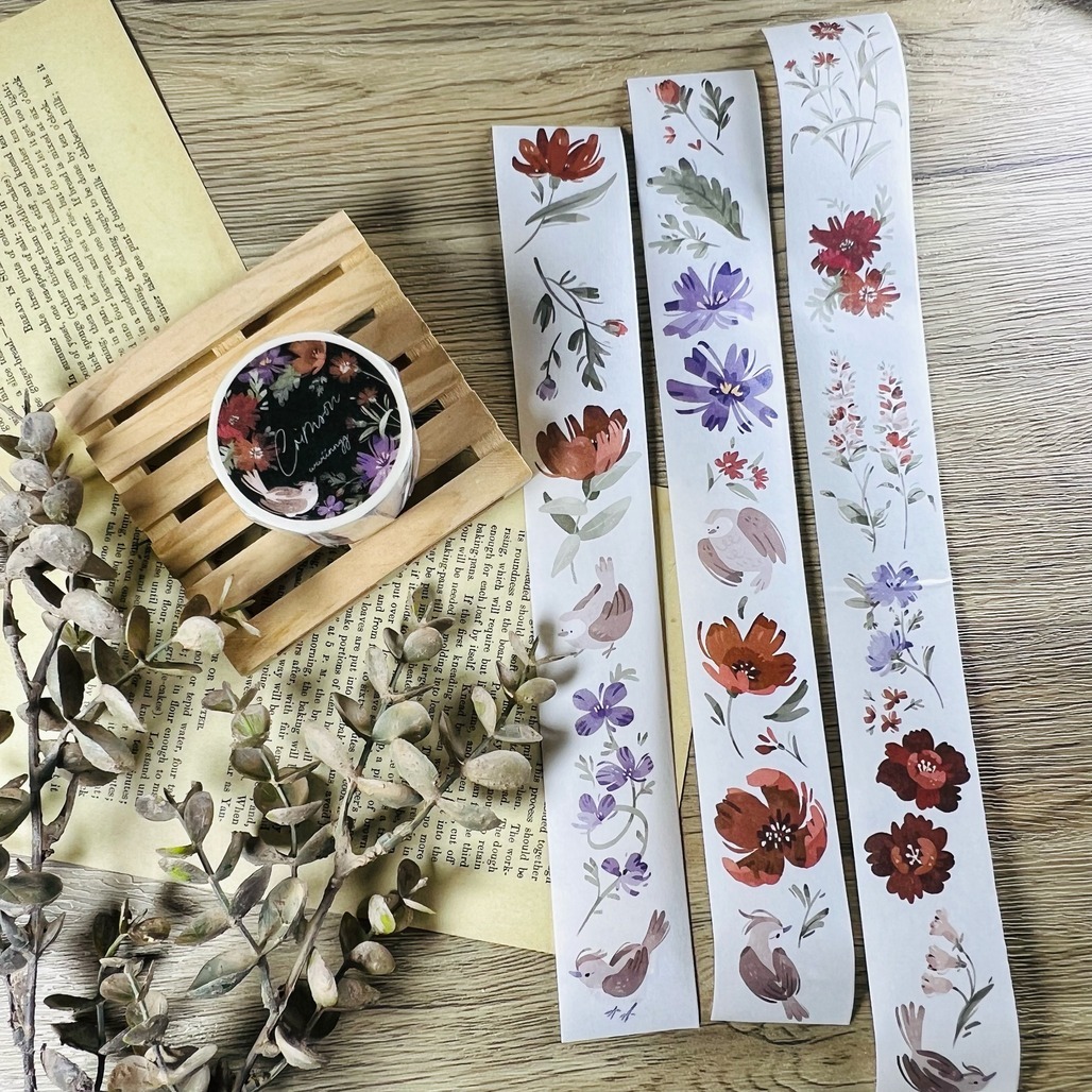 wwiinngg．緋紅 4cm日本和紙膠帶 <整捲/分裝>