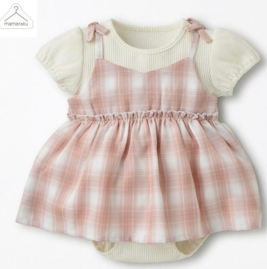 (現貨) 🇯🇵100%日本直送假2件格仔 bodysuit (Size 70/80)