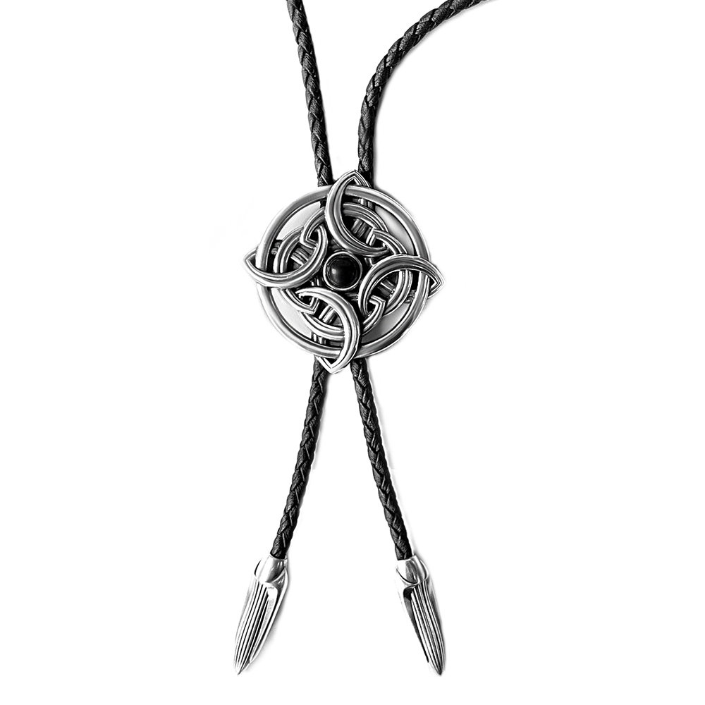 凱爾特結 真皮皮繩 保羅領帶/Bolo Tie/美式領帶 - 快速出貨